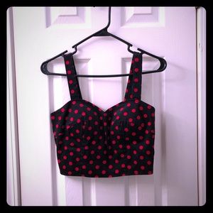 Black & Red Polka Dot Crop Top